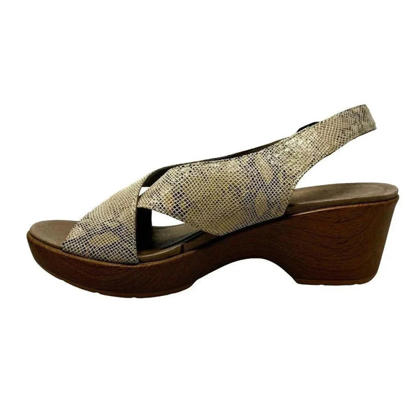 Dansko Jacinda Women's beige Leather Slingback Heels Sandals Size 41 US 10-10.5 - Picture 3 of 14